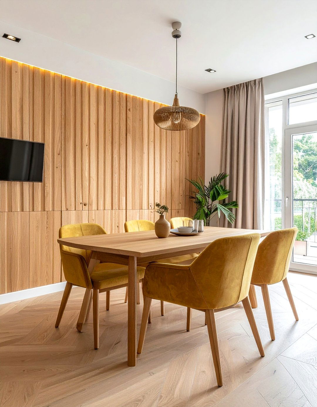 Acoustic Slat Panels - 25 Dining Room Wall Paneling Ideas to Elevate Your Space