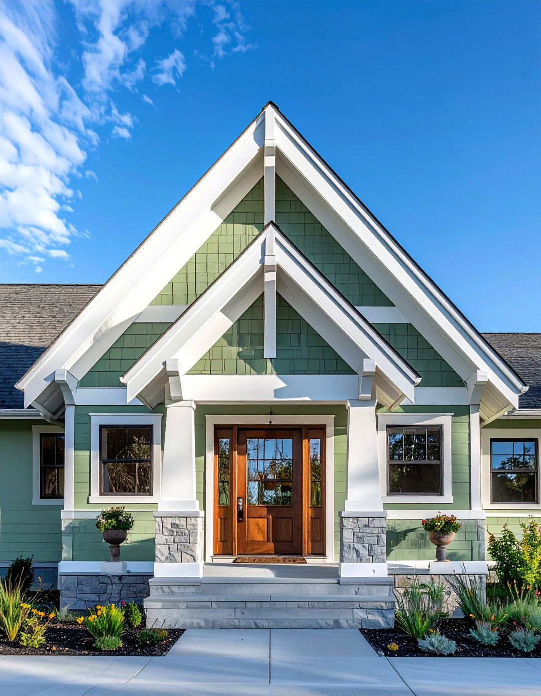 Add a Decorative Gable Pediment to Your Ranch Home - 40 Curb Appeal Inspiration Ideas for Ranch Homes