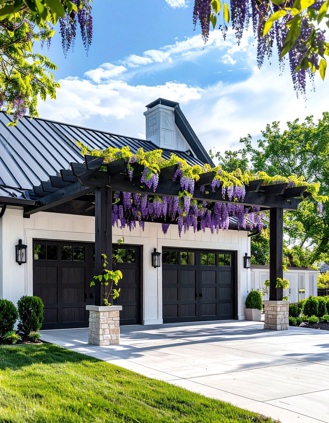 Add a Pergola Over the Garage of Your Ranch Home - 40 Curb Appeal Inspiration Ideas for Ranch Homes