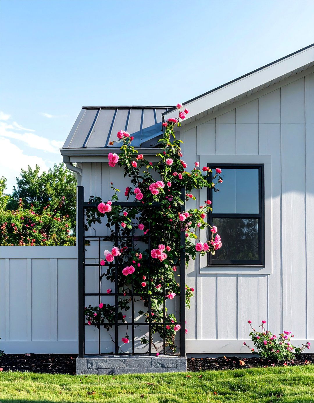 Add a Trellis with Climbing Vines to Your Ranch Home Exterior - 40 Curb Appeal Inspiration Ideas for Ranch Homes