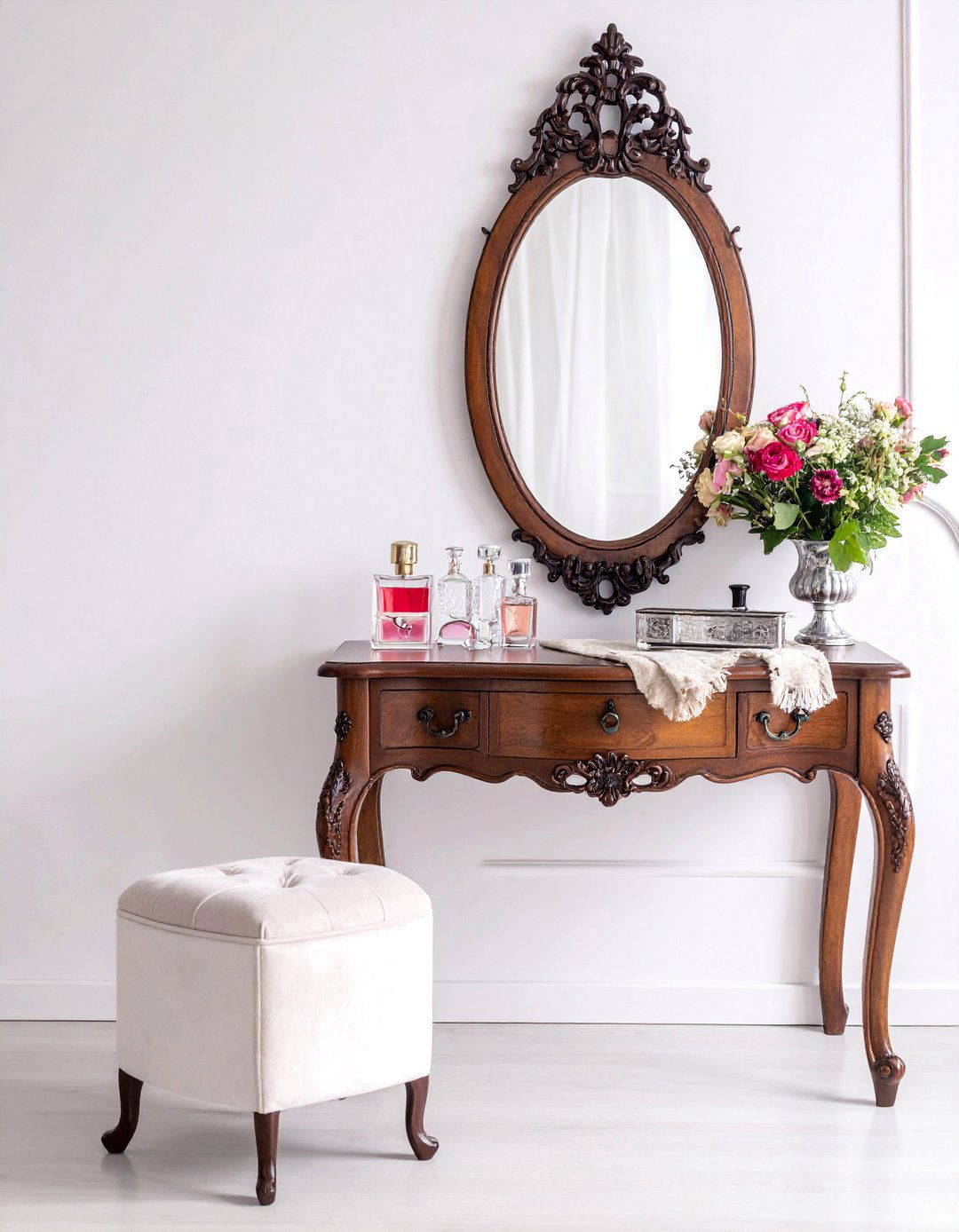Adding an Antique Vanity Table - 30 Whimsigoth Decor Ideas to Enchant Your Space