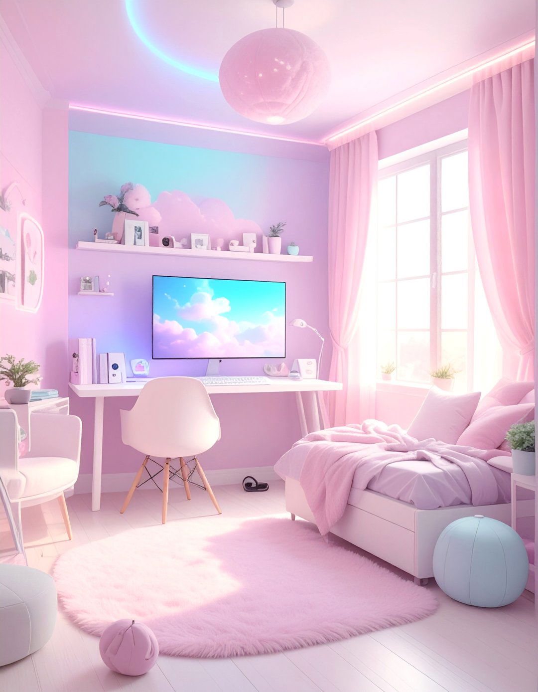 Aesthetic Pastel Gaming Space - 20 Gamer Girl Room Ideas for a Fun and Stylish Setup