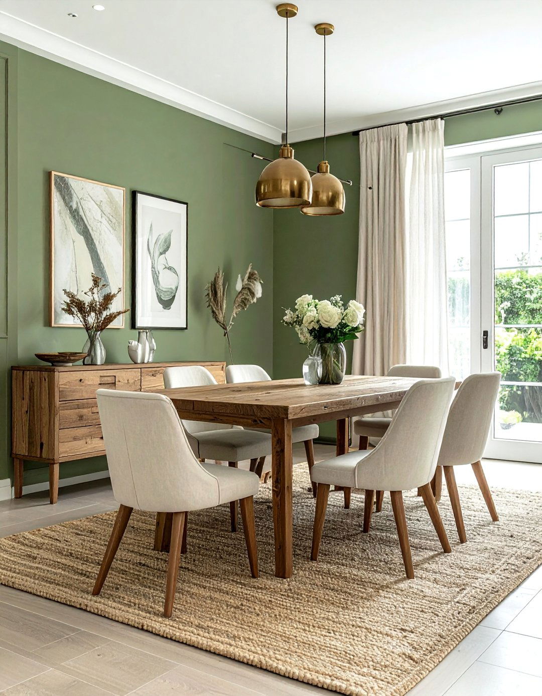 All Over Sage Green Walls - 25 Sage Green Dining Room Ideas for a Serene Space