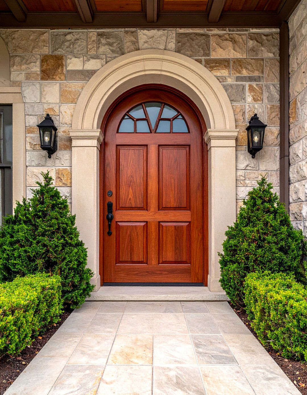 An Arched Top Colonial Front Door - 20 Colonial Front Door Ideas for Timeless Curb Appeal