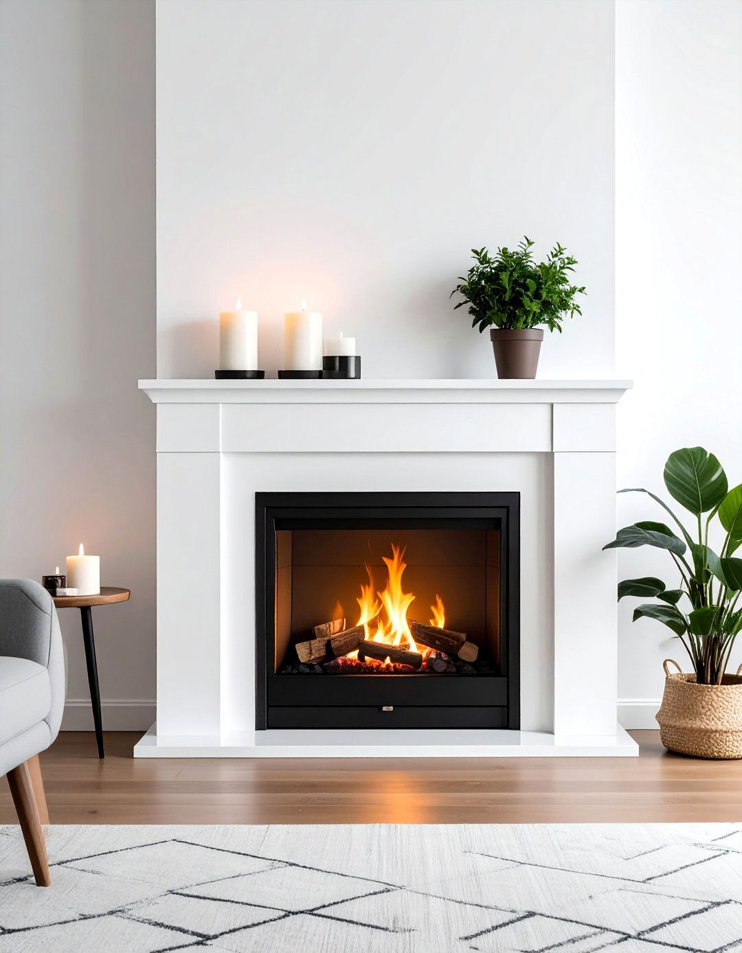 An Electric Fireplace with a Mantel - 40 Living Room Ideas for Cozy Spaces