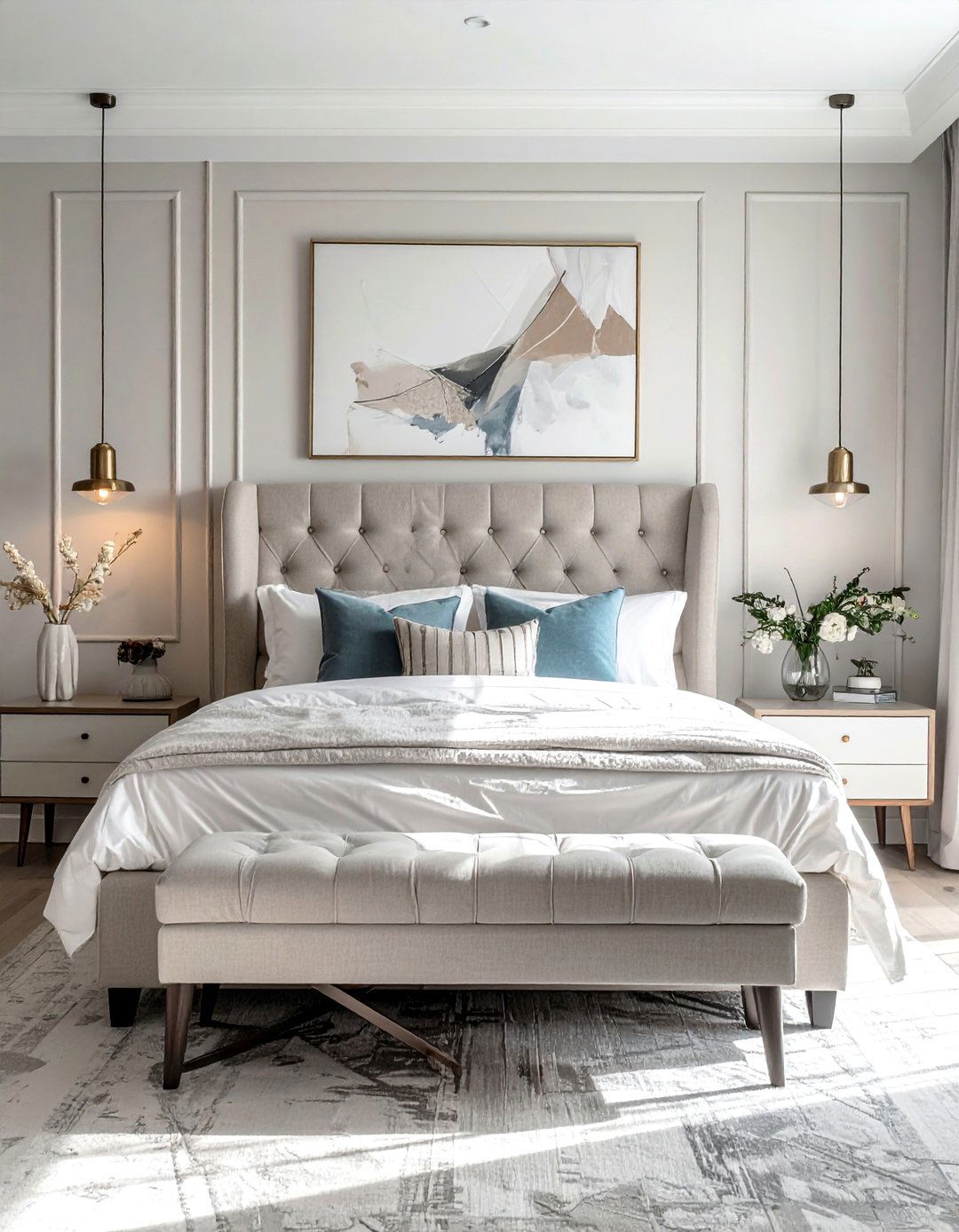 An Upholstered Headboard for Softness - 40 Cozy Bedroom Ideas for a Relaxing Retreat