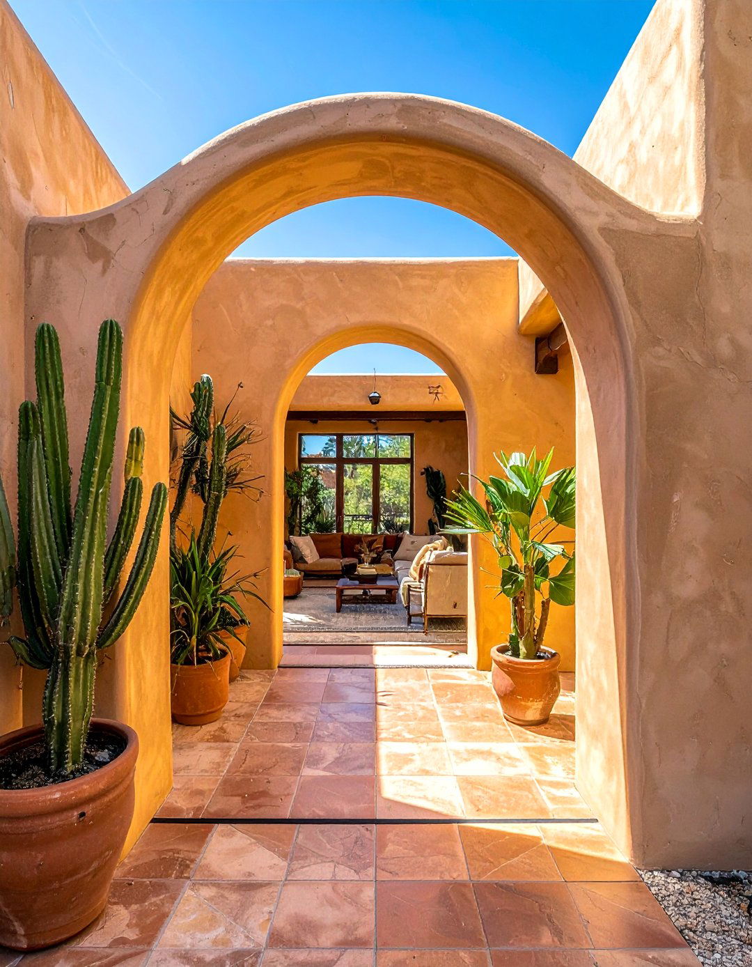 Arched Doorway Southwestern Living Room - 25 Southwestern Living Room Ideas for a Cozy Retreat