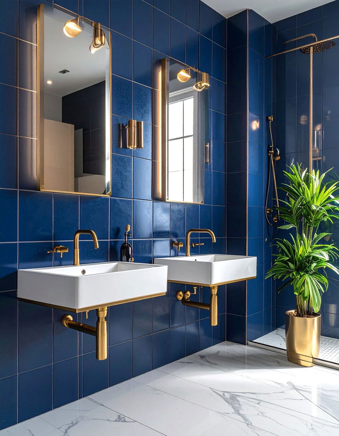 Art Deco Inspired Colorful Bathroom Fixtures - 25 Colorful Bathroom Ideas to Brighten Your Space