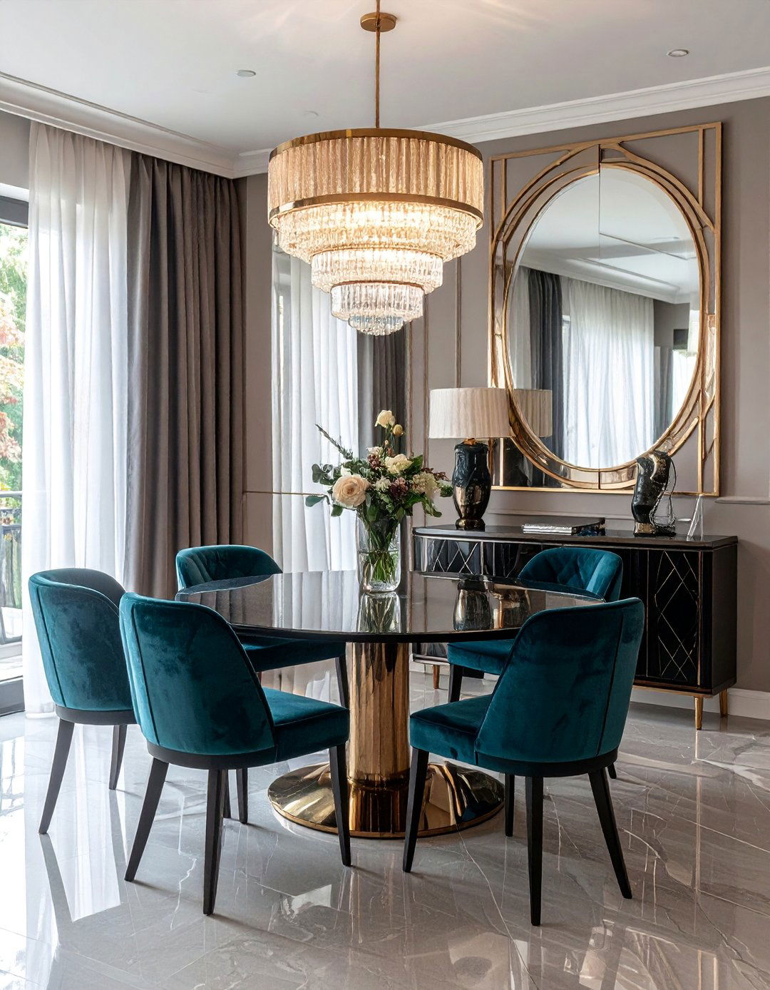 Art Deco Inspired Mirror - 25 Dining Room Mirror Ideas to Reflect Your Style