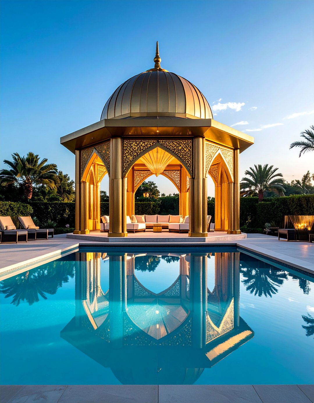 Art Deco Luxury Pool Gazebo - 15 Pool Gazebo Ideas for a Relaxing Backyard Retreat