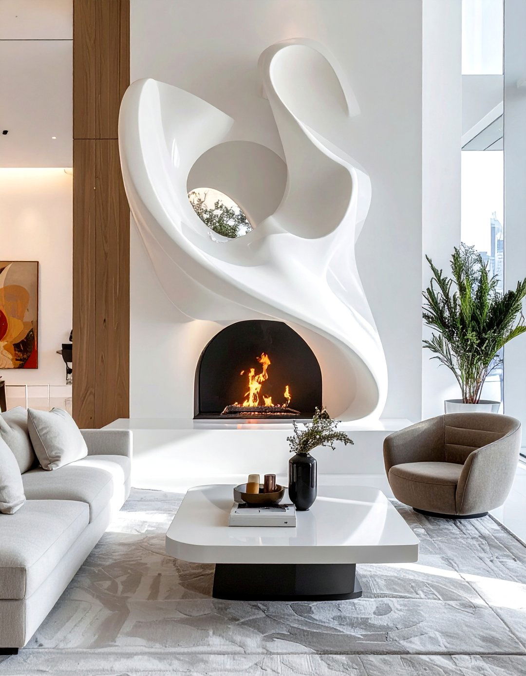 Artistic Sculptural Centerpieces - 40 Modern Fireplace Ideas to Warm Up Your Home