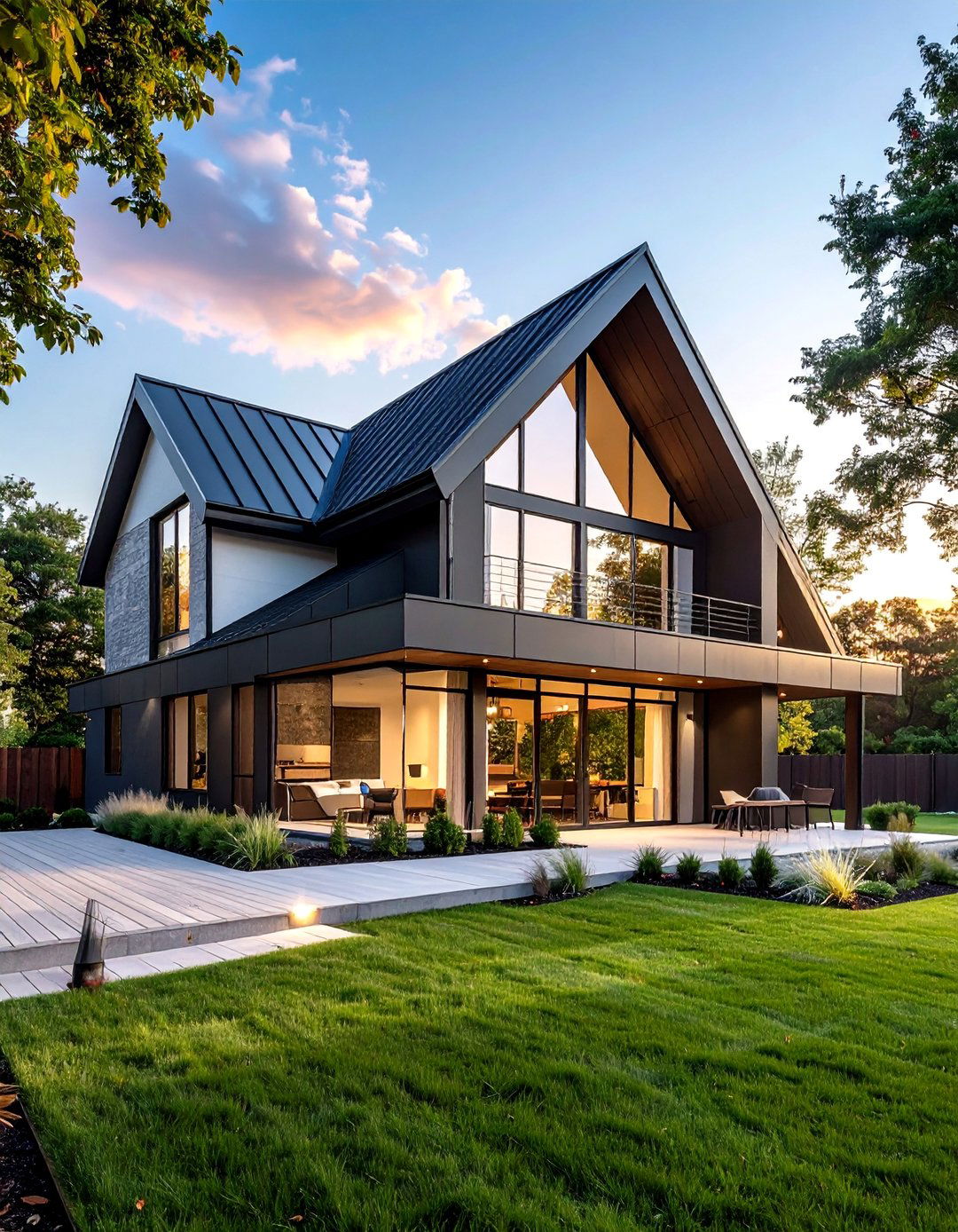 Asymmetrical Roofline Architecture - 35 Modern House Exterior Design Ideas for a Sleek Look