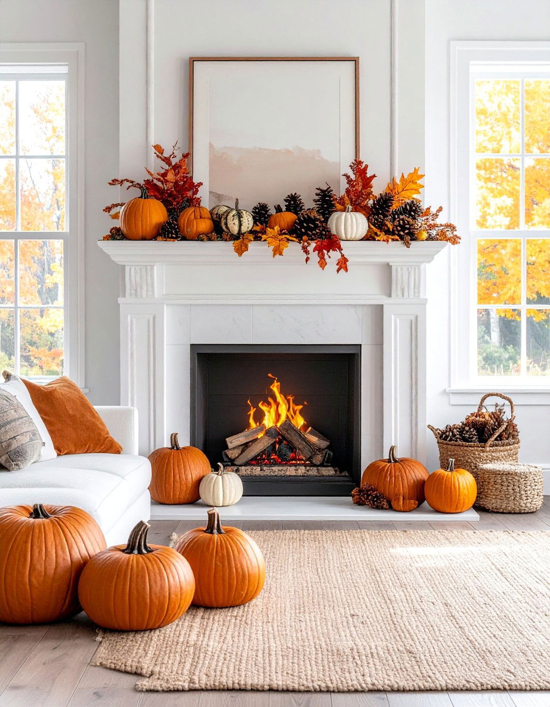 Autumn Harvest Warmth - 40 Stylish Mantel Decor Ideas for Every Season