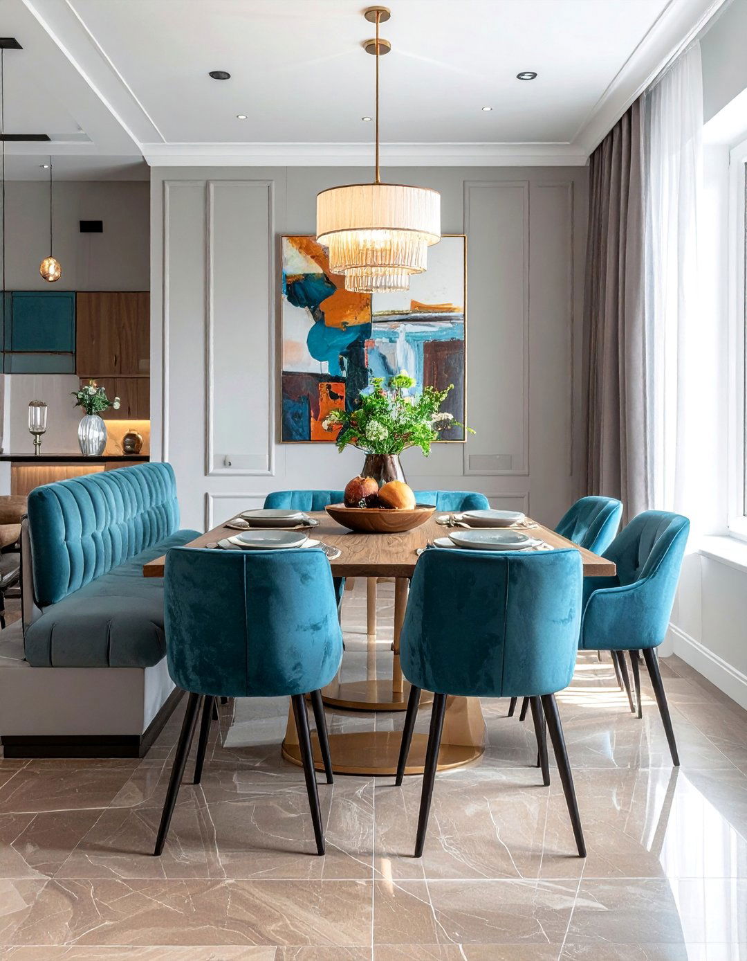 Banquette Seating with Dining Chairs Mix - 40 Banquette Seating Ideas for Stylish Dining