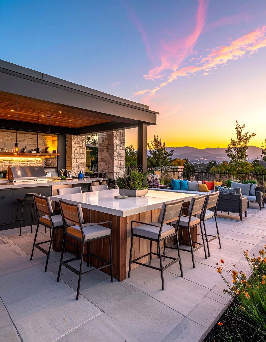Bar Height Seating - 40 Cozy Outdoor Seating Ideas for Your Backyard