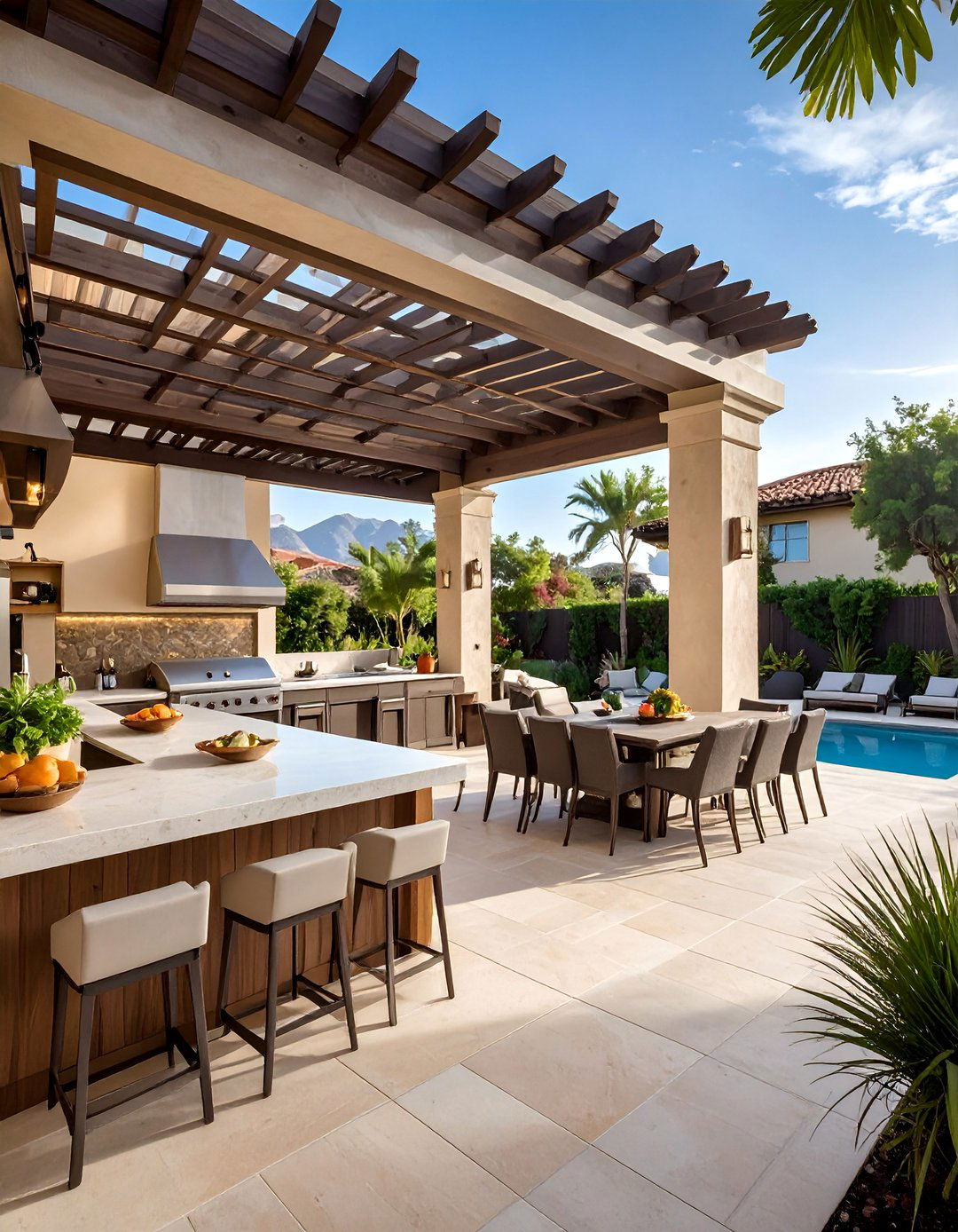 Bar and Dining Combination Spaces - 25 Covered Outdoor Kitchen Ideas for Year-Round Cooking