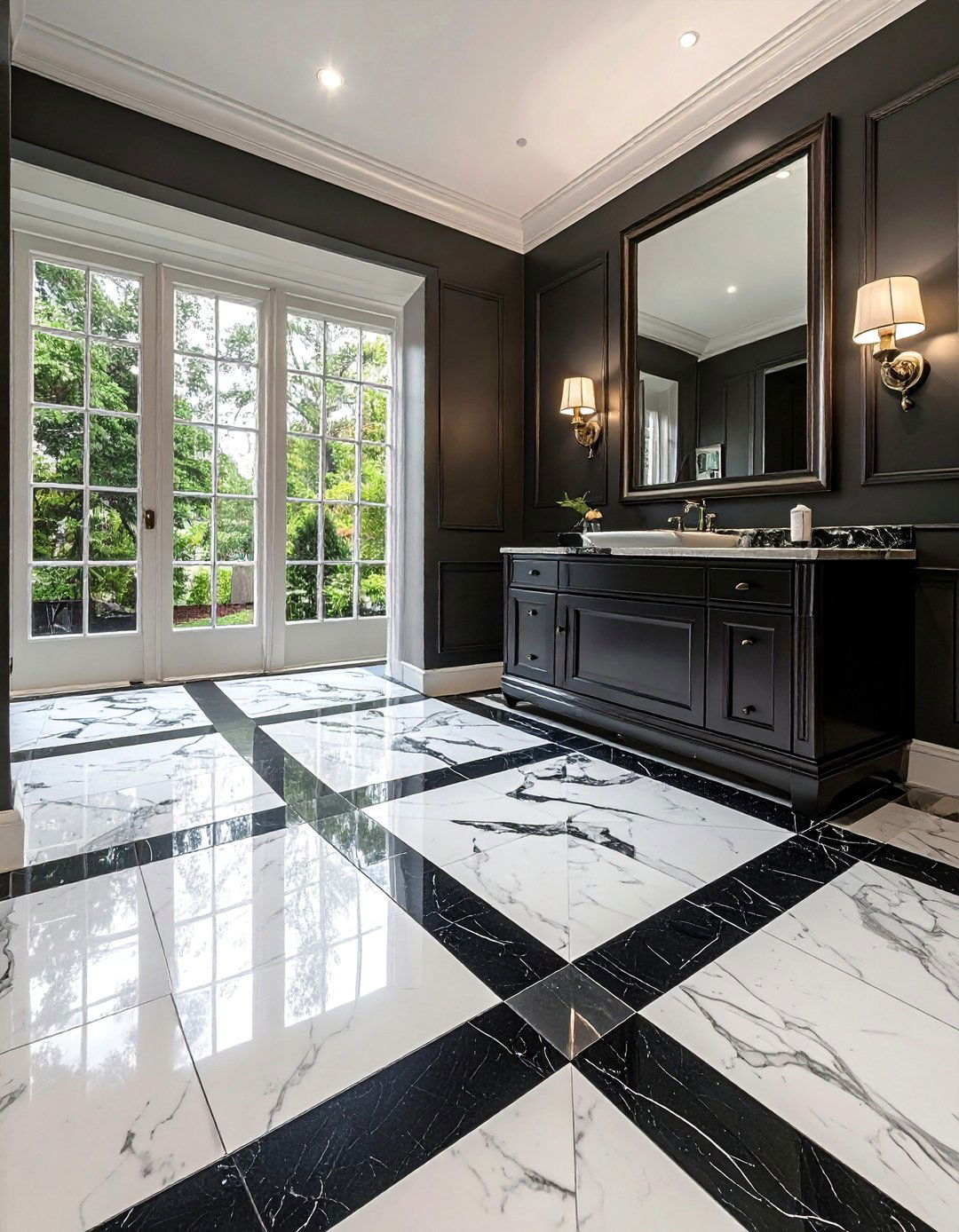 Basketweave Mosaic Powder Room Floor Tile - 25 Powder Room Floor Tile Ideas for a Stunning Look