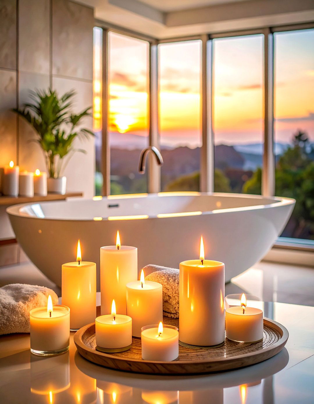 Bathroom Spa Candle Sanctuaries - 15 Decorating With Candles Ideas for a Warm and Inviting Home