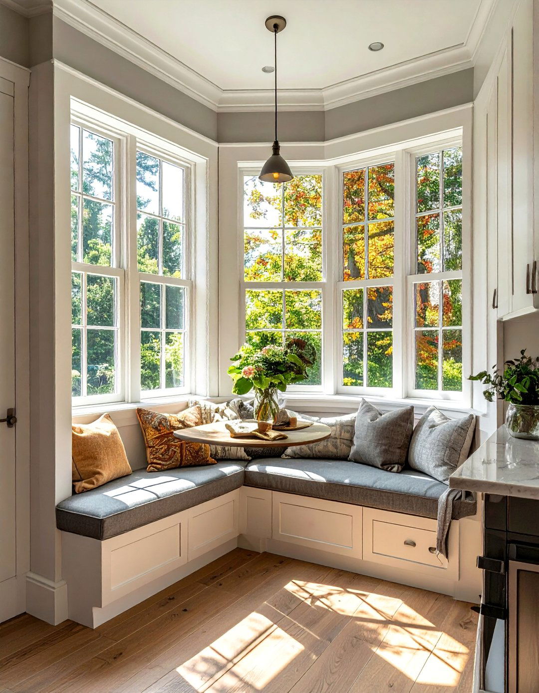 Bay Window Breakfast Alcove - 25 Corner Breakfast Nook Ideas for a Charming Dining Spot
