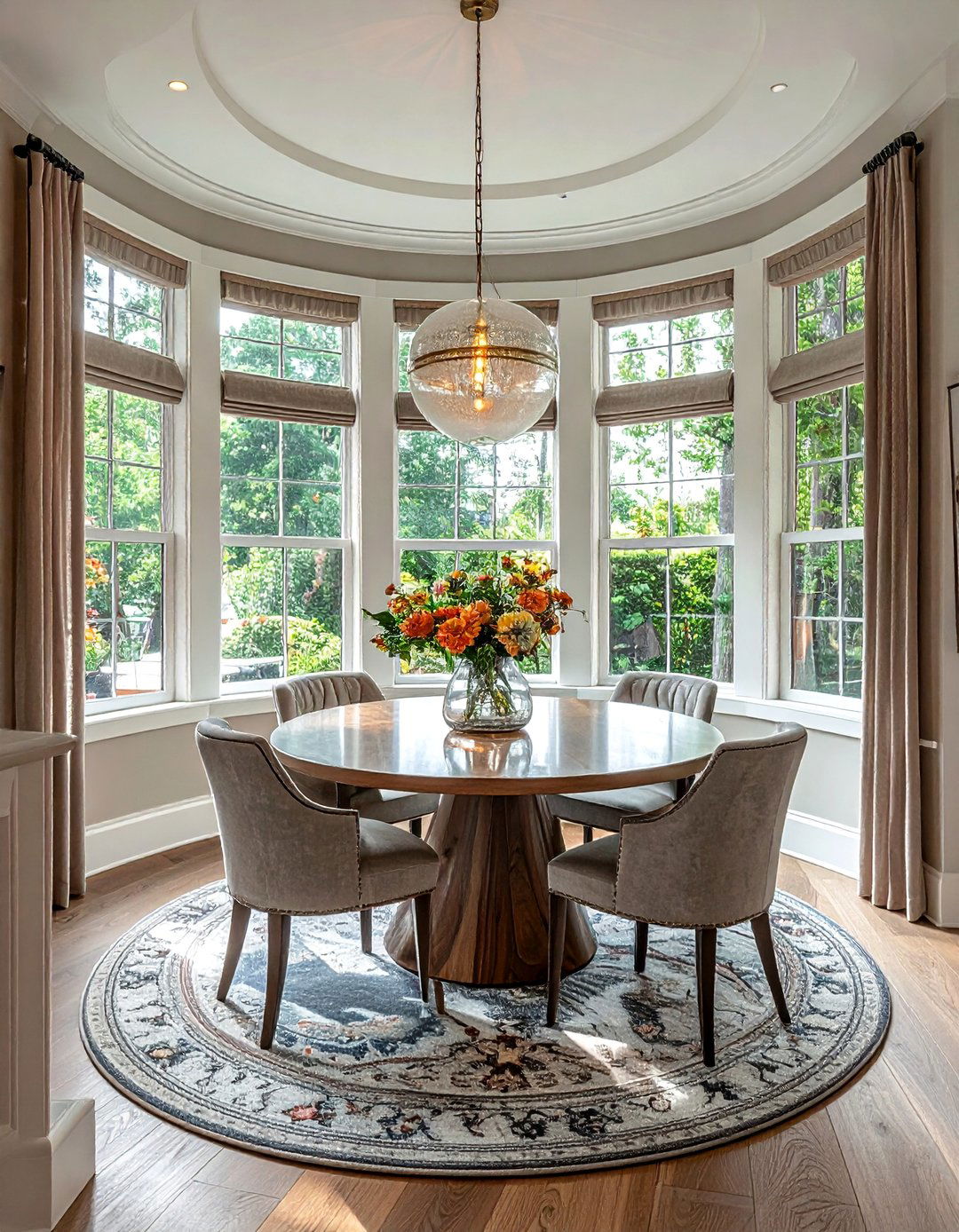 Bay Window Solutions for Curved Spaces - 25 Dining Room Window Ideas for a Bright and Airy Space