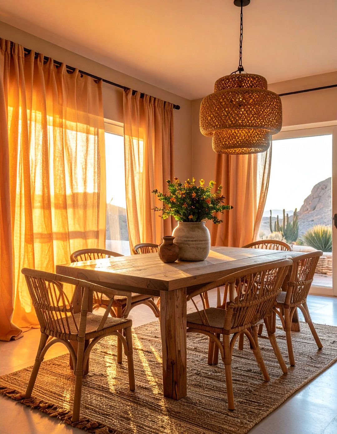 Beaded Chandeliers and Pendant Lights - 20 Bohemian Desert Decor Ideas for a Warm and Inviting Home