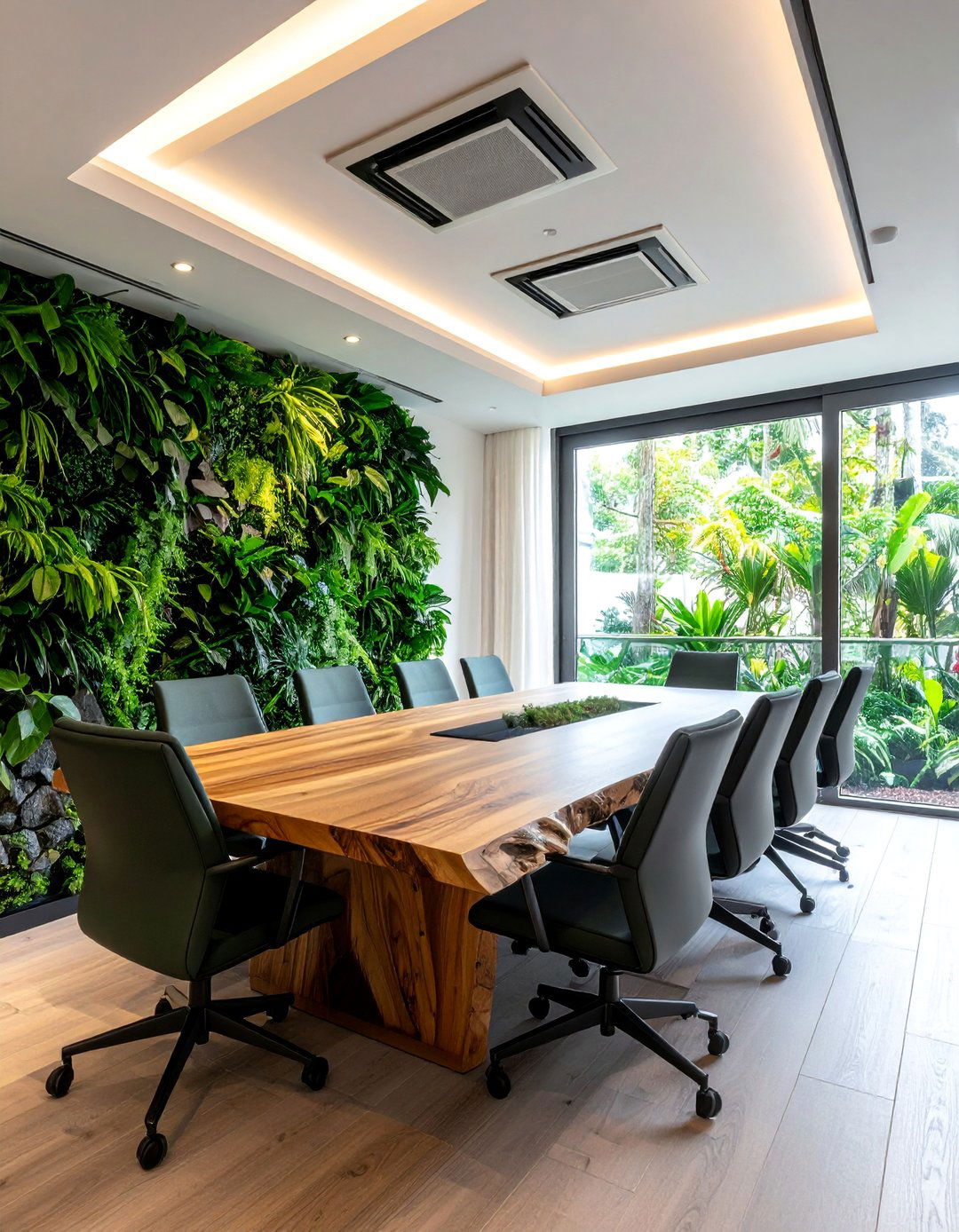 Biophilic Conference Room with Living Elements - 25 Conference Room Design Ideas and Inspiration for Work
