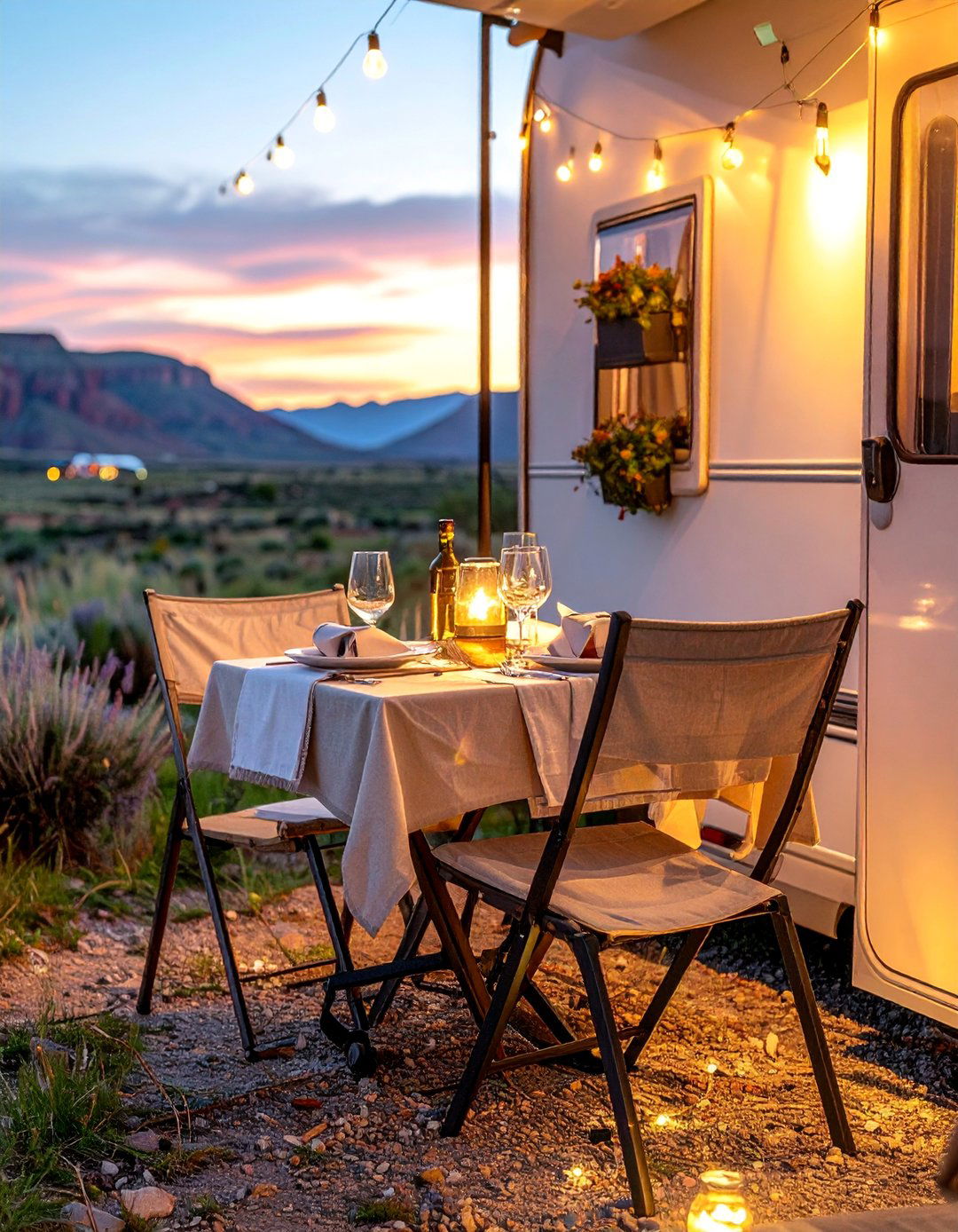Bistro Dining Experience - 30 RV Campsite Decorating Ideas for a Cozy Outdoor Retreat