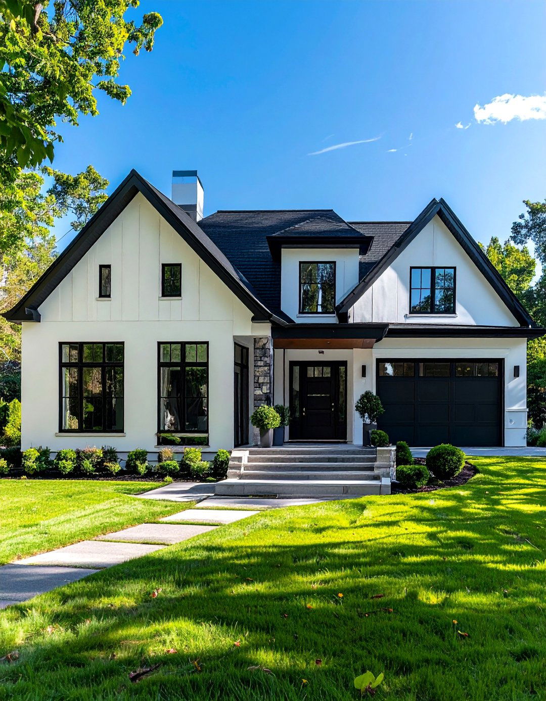 Black Exterior Window and Door Trim - 35 Modern House Exterior Design Ideas for a Sleek Look