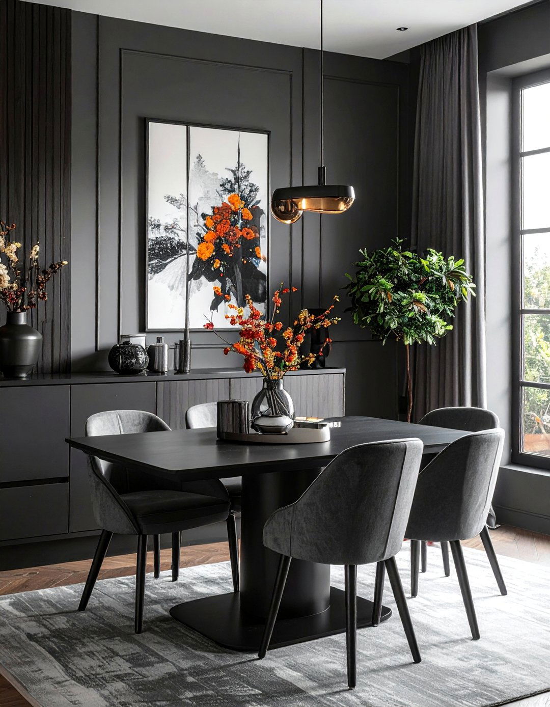Black Frame Mirror - 25 Dining Room Mirror Ideas to Reflect Your Style