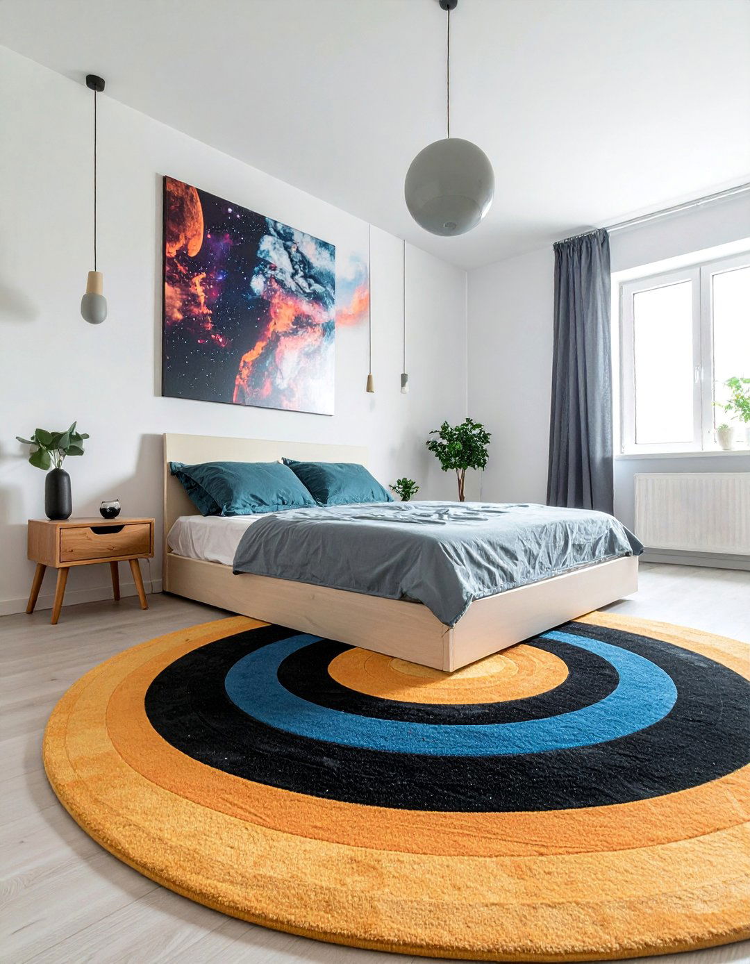 Black Hole Optical Illusion Floor Rug - 20 Space-themed Room Ideas for a Cosmic Bedroom
