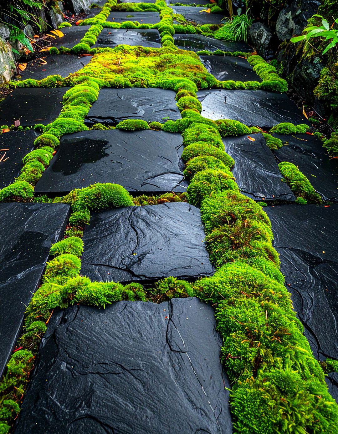 Black Slate Paver Garden Path - 30 Garden Path Ideas to Enhance Your Outdoor Space