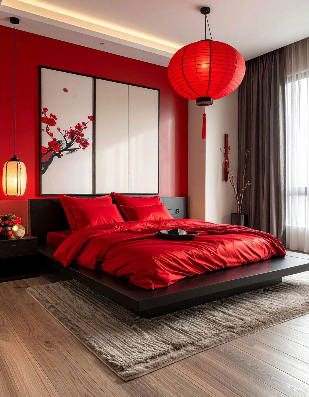 Black and Red Asian Inspired Decor - 25 Red and Black Bedroom Ideas for a Bold Statement