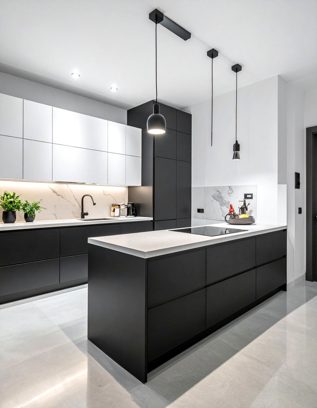 Black and White Galley Kitchen Design - 40 Black and White Kitchen Ideas for a Classic and Chic Space