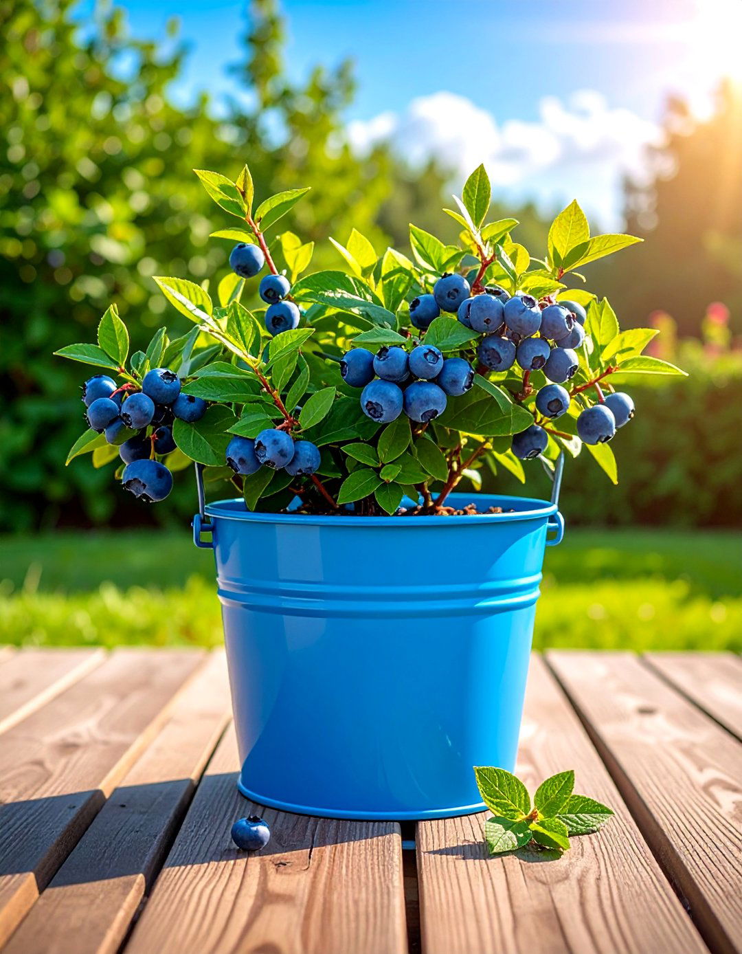 Blueberry Bush in a Bucket - 20 Bucket Garden Ideas for Creative Small Spaces