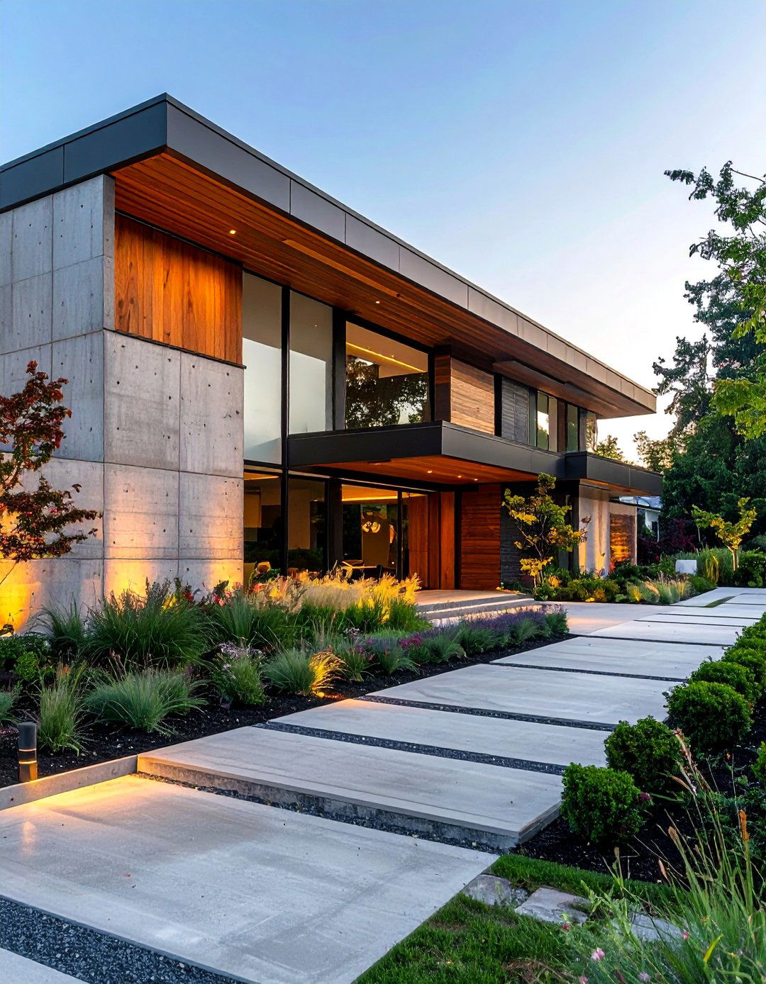Board Formed Concrete Walls - 35 Modern House Exterior Design Ideas for a Sleek Look