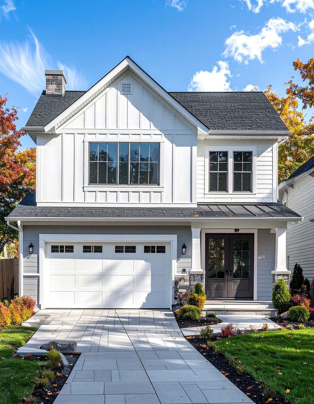 Board and Batten Siding on a Transitional Home Exterior - 30 Transitional Home Exterior Ideas for Modern Appeal