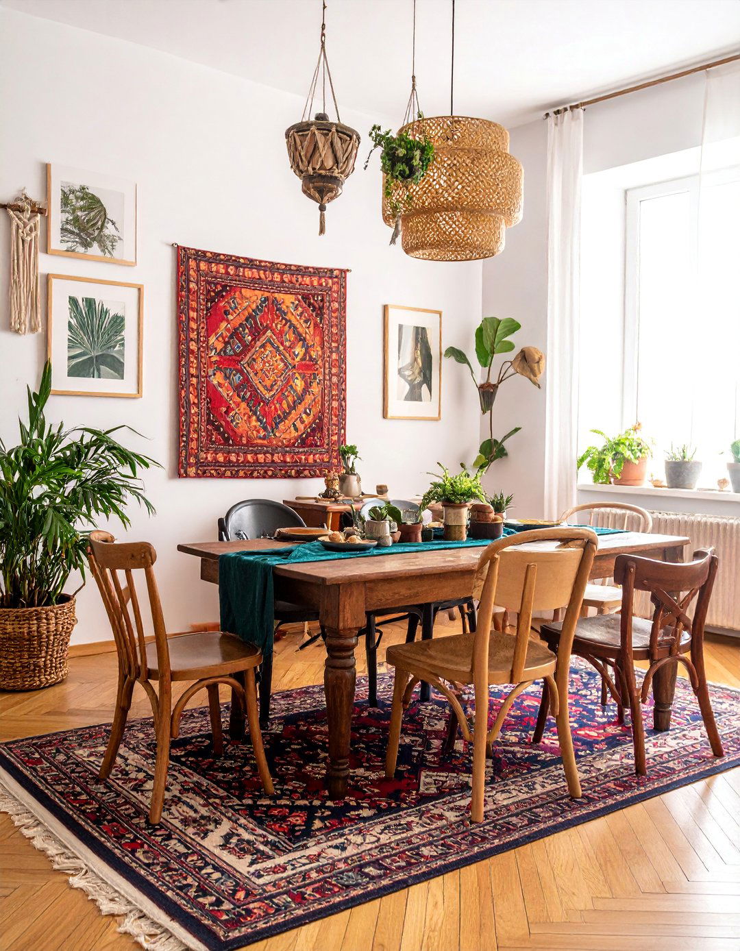 Bohemian Eclectic Dining Room - 20 Casual Dining Room Ideas for Everyday Comfort