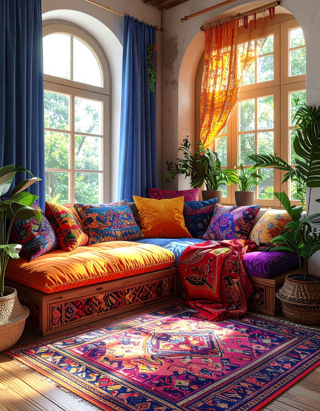 Bohemian Style Nook - 40 Window Seat Ideas for a Cozy and Functional Space