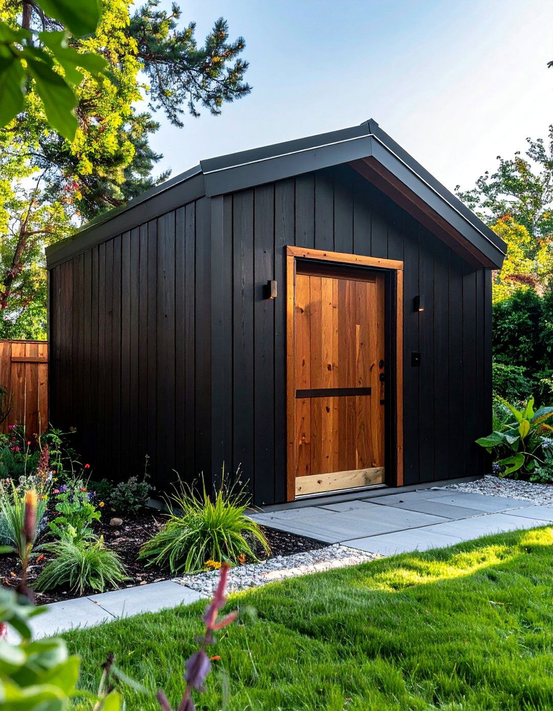 Bold Black Statement Shed Color - 20 Shed Color Ideas to Transform Your Outdoor Space