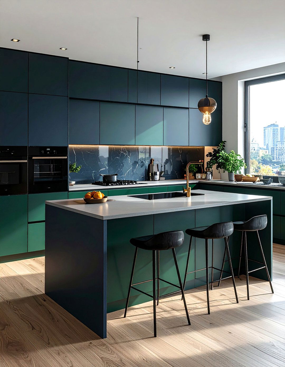 Bold Color Statement Design - 40 Kitchen Island Ideas for Spacious Kitchens