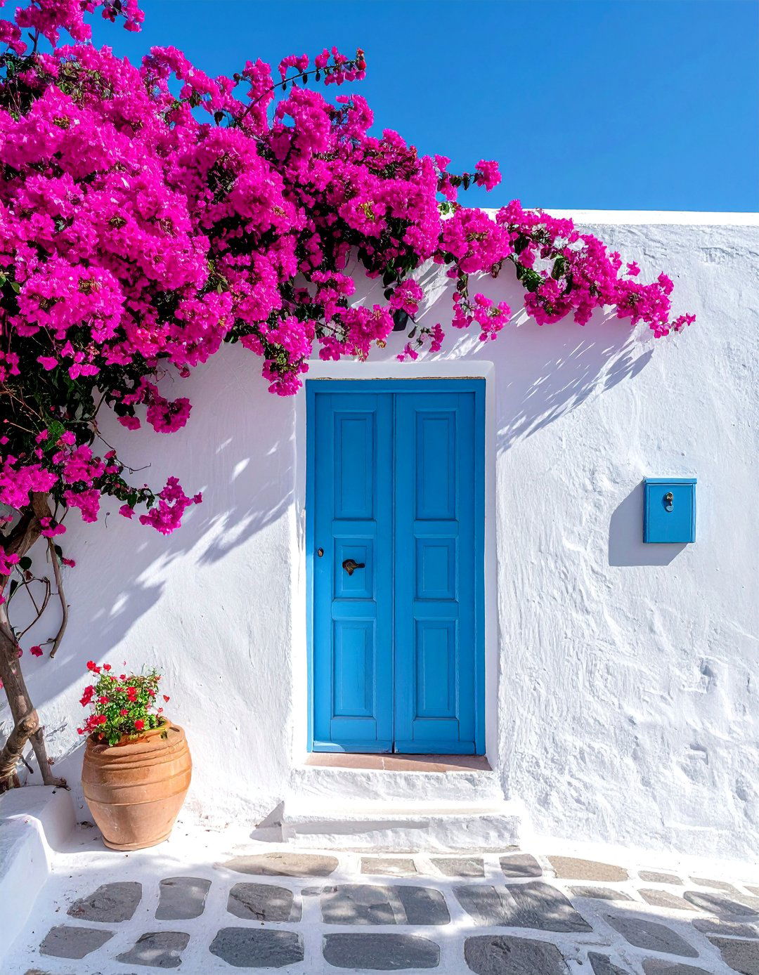Bougainvillea and Climbing Plants - 20 Greek Style Home Ideas for a Mediterranean Vibe