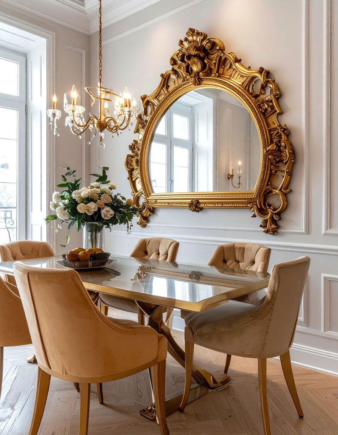 Brass Frame Dining Room Mirror - 25 Dining Room Mirror Ideas to Reflect Your Style