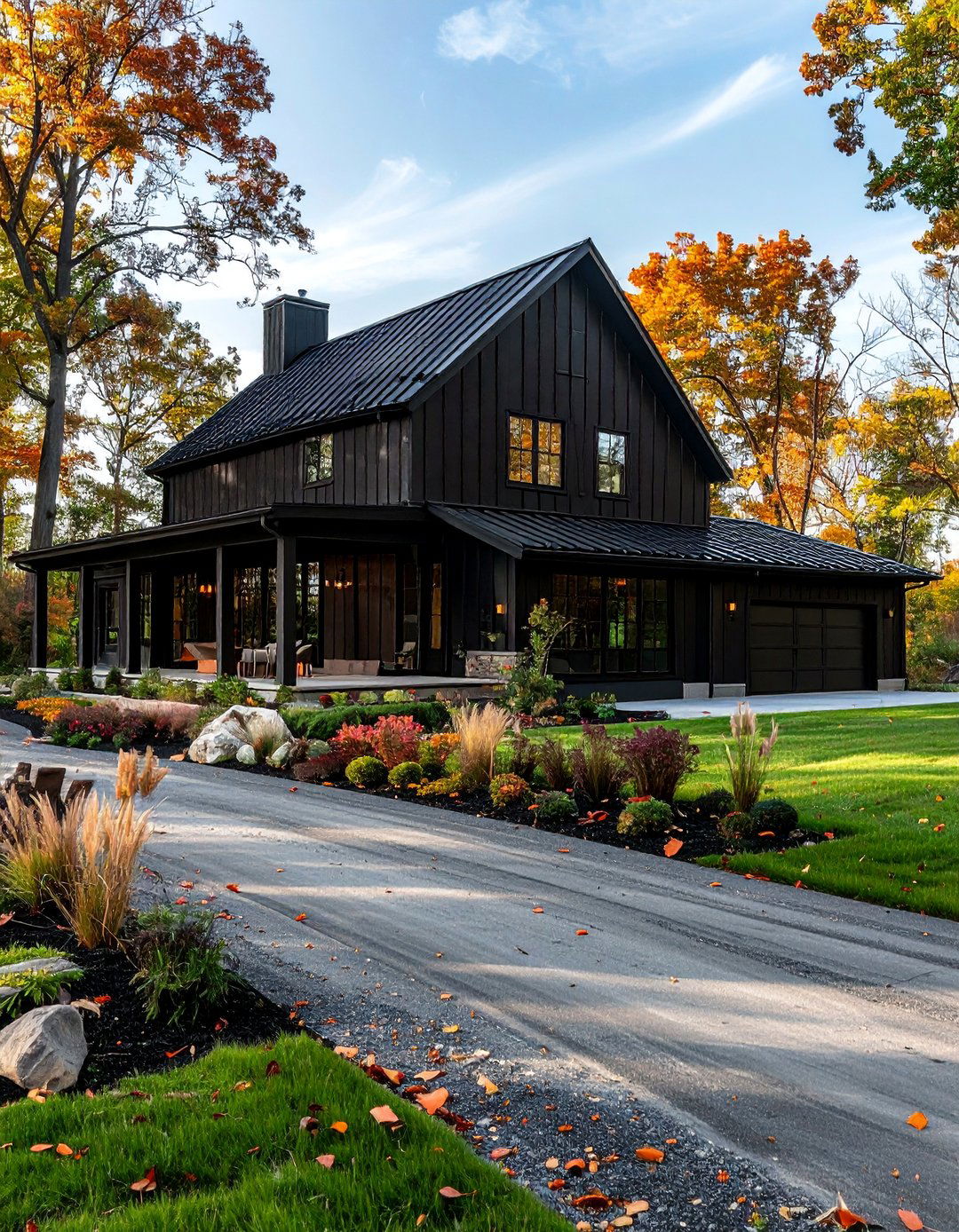 Breezeway Connecting Structures - 40 Black Modern Farmhouse Exterior Design Ideas for a Sleek Look