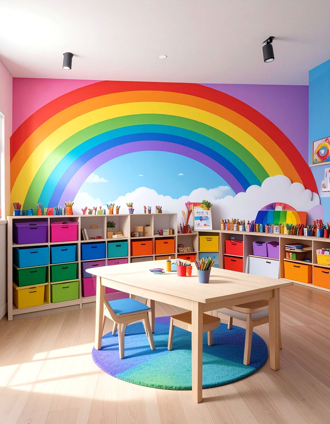 Bright Rainbow Color Explosion - 25 Craft Room Ideas for an Organized and Creative Space