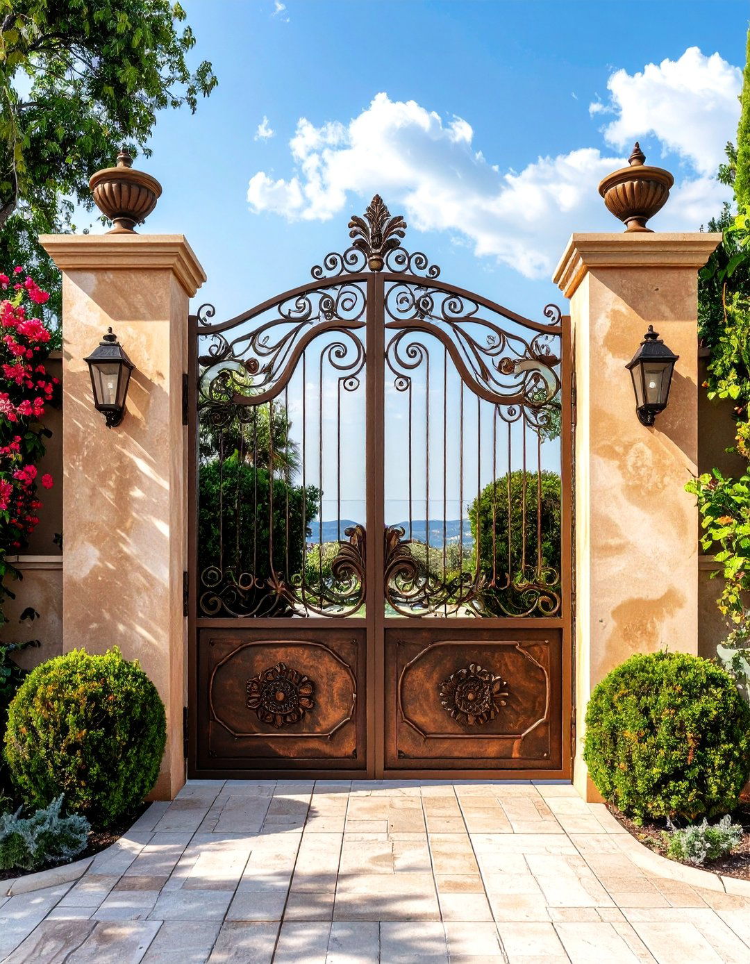 Bronze Finish Ornate Metal Garden Gate - 25 Metal Garden Gate Ideas for a Stylish Entrance