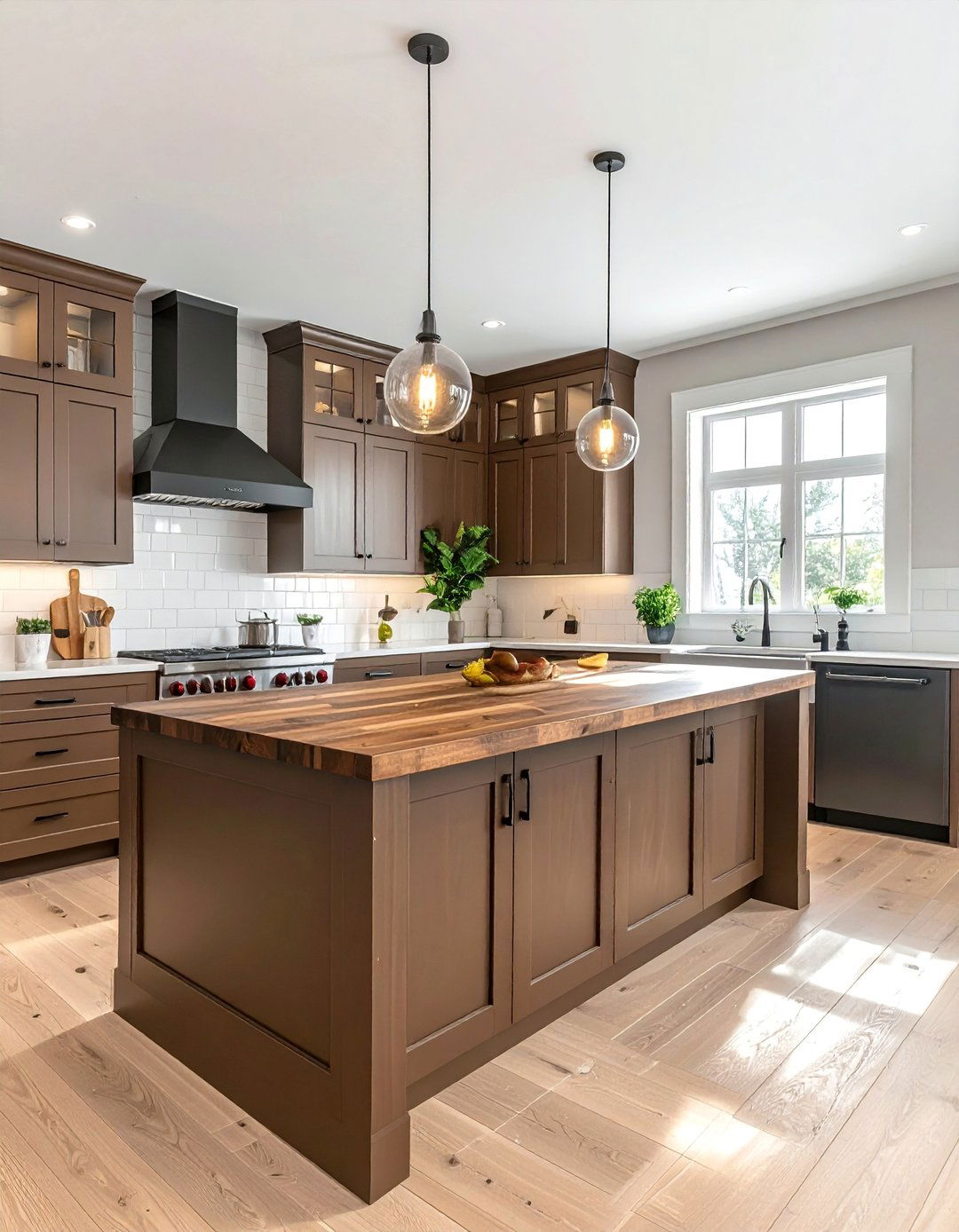 Brown Kitchen Island as a Focal Point - 20 Brown Kitchen Ideas for a Warm, Earthy Feel