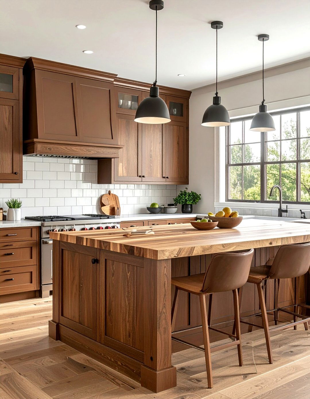 Brown Kitchen with a Butcher Block Countertop - 20 Brown Kitchen Ideas for a Warm, Earthy Feel