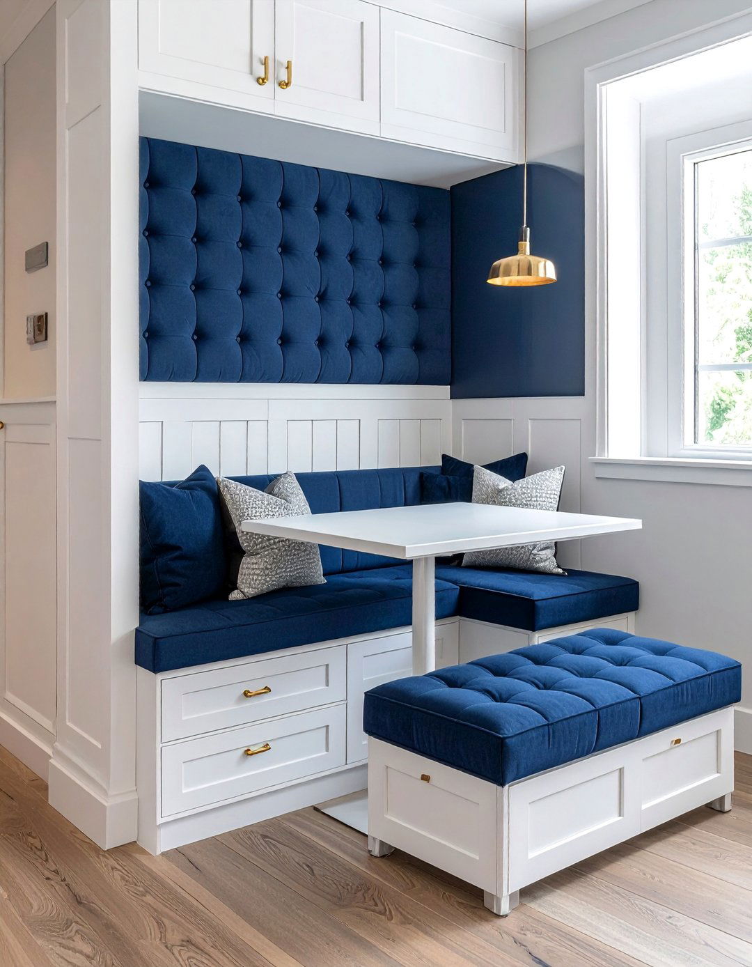 Built In Banquette with Storage Drawers - 25 Corner Breakfast Nook Ideas for a Charming Dining Spot