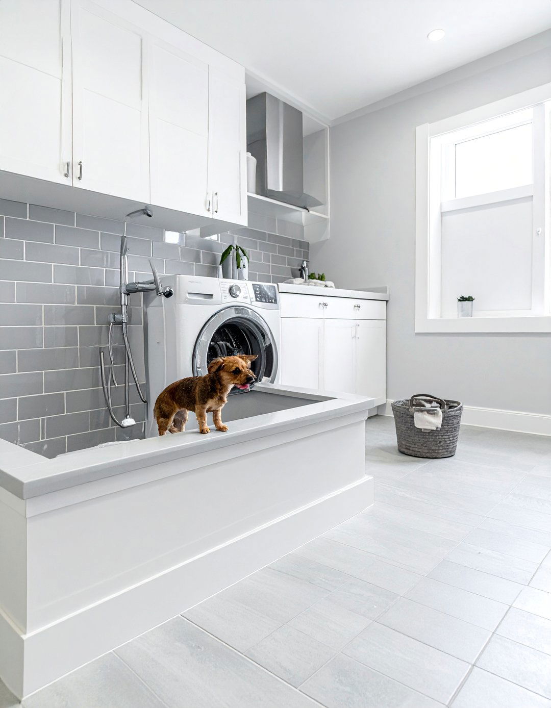 Built In Pet Washing Station - 30 Luxury Modern Laundry Room Ideas for Stylish Homes