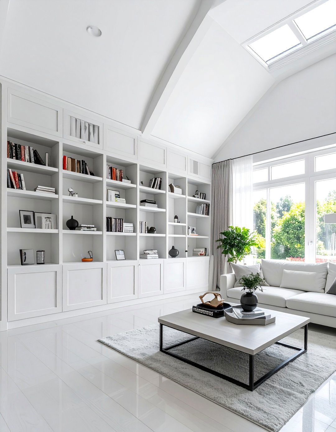 Built in Shelving for a Vaulted Ceiling Living Room - 20 Open Concept Vaulted Ceiling Living Room Ideas